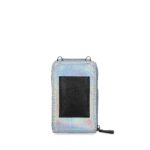 Cartera Porta Celular Metálica Look Animal Skin color Plata - Imagen 3