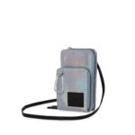 Cartera Porta Celular Metálica Look Animal Skin color Plata - Imagen 5