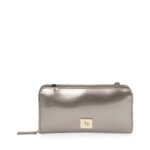 Cartera Grande 2-en-1 Cierre Sencillo Charol color Inox