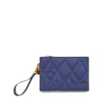 Cartera Flap Maxi Textil con Maneral color Azul Marino