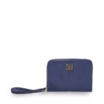 Cartera Mediana en Suede con Maneral color Azul Marino