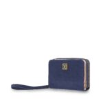 Cartera Mediana en Suede con Maneral color Azul Marino - Imagen 5