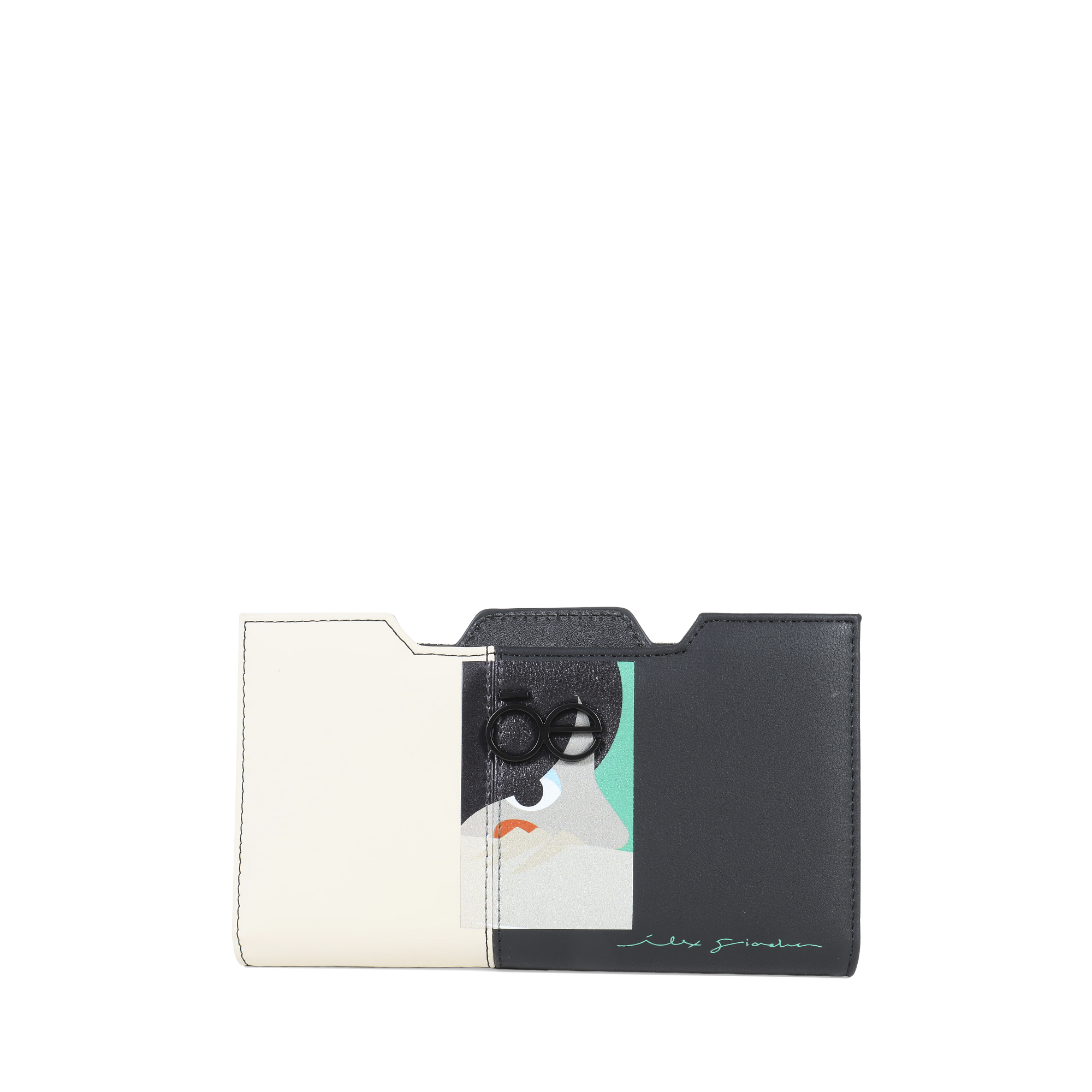 2BICP23078NEB_1.jpg Cartera Flap Cloe Gallery Bitono color Negro-Beige - Imagen 1