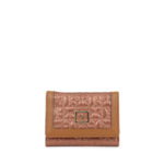 Cartera Mediana Flap Acolchado Geométrico color Tan
