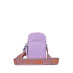 Cartera Porta Celular Nylon Acolchada color Lila