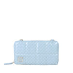 Cartera Grande Cierre Sencillo Diseño Tejido color Azul Celeste