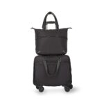 Set de Equipaje 20 Plg y Bolsa Tote de Nylon color Negro