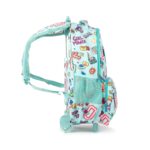 Mochila con Ruedas Cloe Girls Menta con Estampado Colorido y Colgante Decorativo - Imagen 4