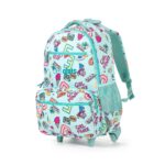 Mochila con Ruedas Cloe Girls Menta con Estampado Colorido y Colgante Decorativo - Imagen 5