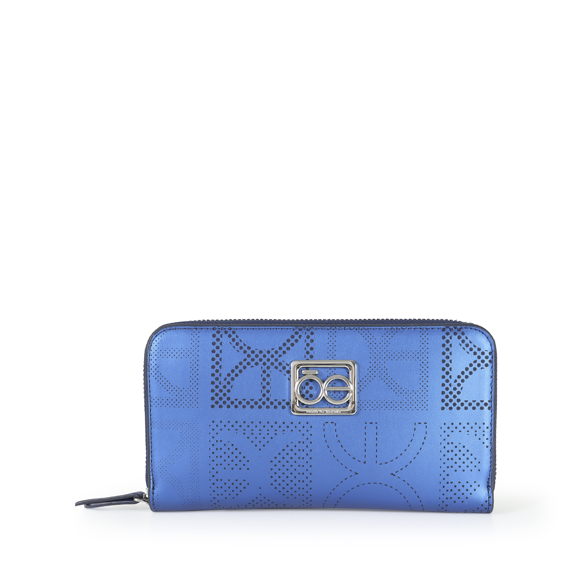 7BINI22059ELE_1.jpg Cartera Grande Cierre Sencillo Look Metálico color Azul Eléctrico - Imagen 1