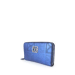 Cartera Grande Cierre Sencillo Look Metálico color Azul Eléctrico - Imagen 5