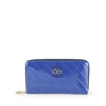 Cartera Grande Cierre Sencillo Charol color Azul Eléctrico