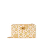 Cartera Grande Doble Cierre con Maneral color Amarillo Ocre