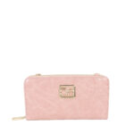 Cartera Grande Cierre Sencillo Look Animal Skin color Rosa