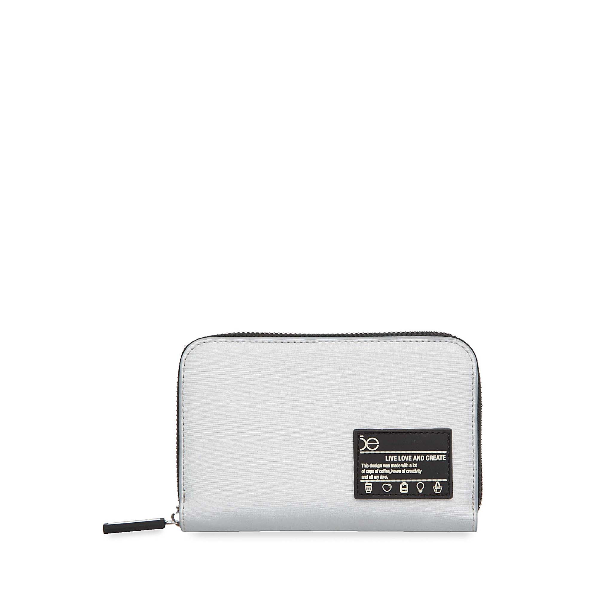 7BINP23064PLA_1.jpg Cartera Mediana Cierre Sencillo con Maneral color Plata - Imagen 1