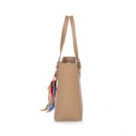 Bolsa Tote con Mascada color Camel - Imagen 4