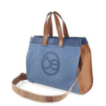 Bolsa Tote Grande Textil Monograma Estampado color Azul - Imagen 5