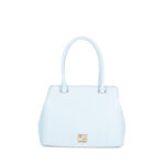 Bolsa Satchel Troquelado a Rombos color Azul Celeste