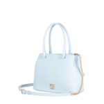 Bolsa Satchel Troquelado a Rombos color Azul Celeste - Imagen 5