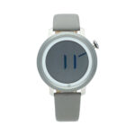 Reloj digital, estilo minimal con caja en acero y extensible en piel