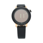 Reloj digital, estilo minimal con caja en acero y extensible en piel