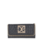 Cartera Flap Grande Look Animal Skin color Negro