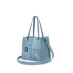Bolsa Tote Mediana con Charm color Azul Celeste - Imagen 5