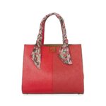 Bolsa Satchel Grande con Mascada color Rojo