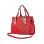 Bolsa Satchel Grande con Mascada color Rojo - Imagen 5
