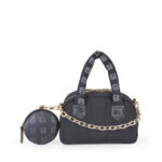 Bolsa Satchel Chica Textil con Monedero color Negro