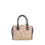 Bolsa Satchel Chica Textil con Mascada color Camel - Imagen 3