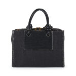 Bolsa Satchel Textil Clásica color Negro - Imagen 3