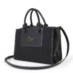 Bolsa Satchel Textil Clásica color Negro - Imagen 5