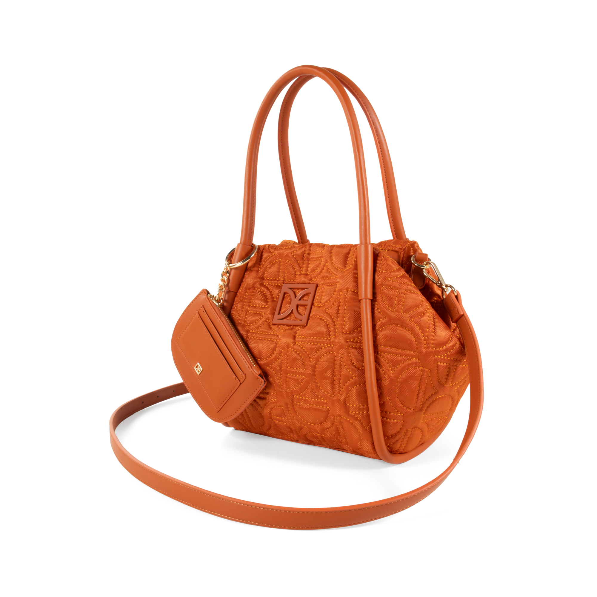 Bolsa Satchel Bolsa Cloe Naranja Bolsa Satchel Chica Textil Con Monedero  Color Naranja – Cloe