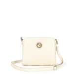 Bolsa Satchel Monograma Troquelado color Beige