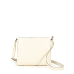 Bolsa Satchel Monograma Troquelado color Beige - Imagen 3