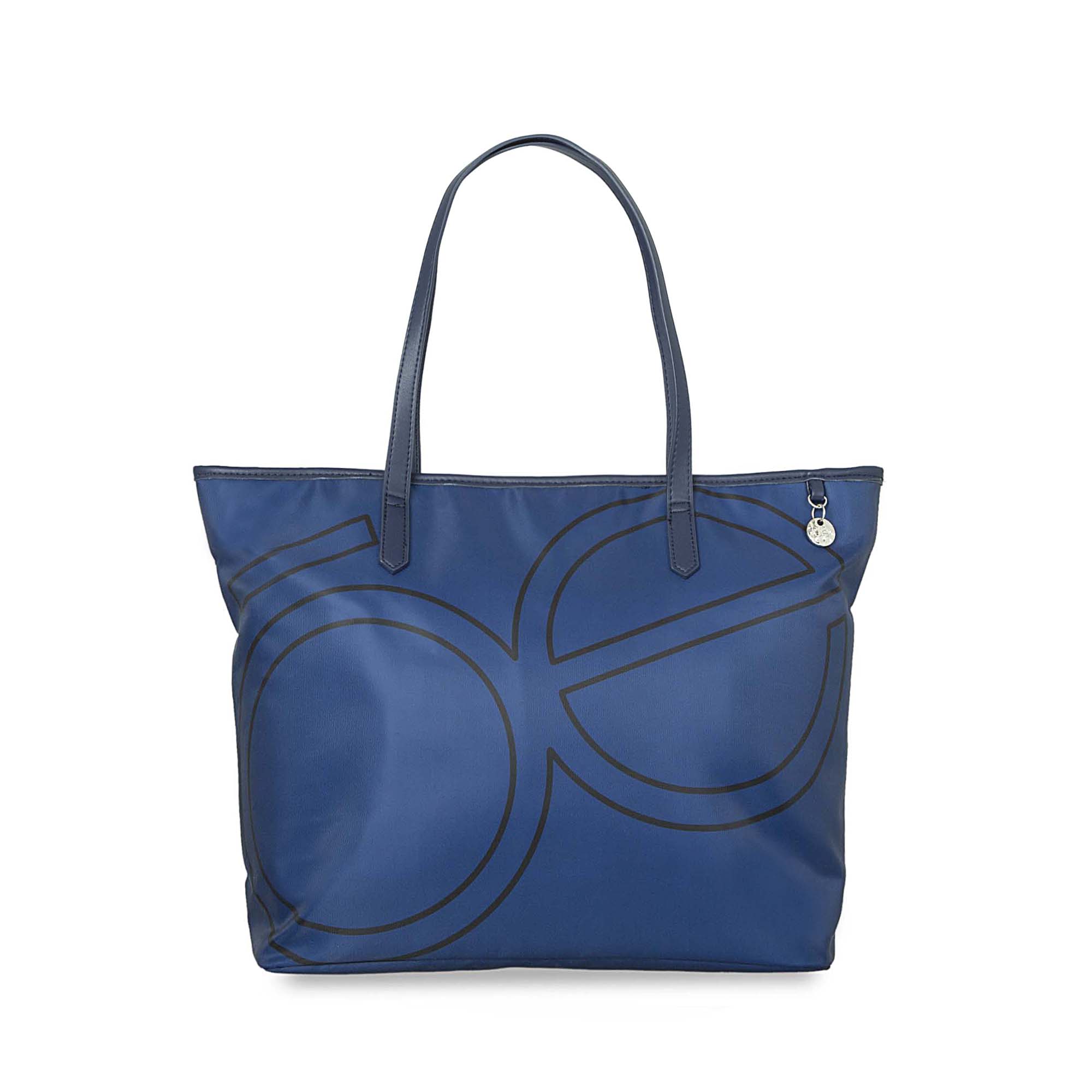 4BLCV23789MAR_1.jpg Bolsa Tote Nylon Monograma Estampado color Azul Marino - Imagen 1