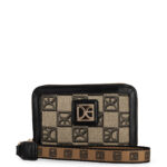 Cartera Mediana Cierre Sencillo Textil con Maneral color Negro