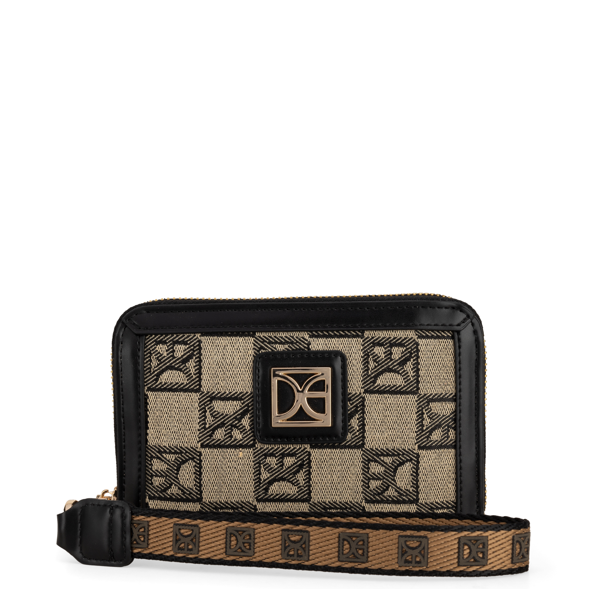 7BINO24144NEG_1.jpg Cartera Mediana Cierre Sencillo Textil con Maneral color Negro - Imagen 1