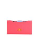 Cartera grande cierre sencillo color coral