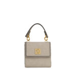 Cartera Flap Chica con Maneral color Gris