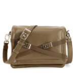 Bolsa Crossbody Grande Aplicación Hebillas color Verde Olivo
