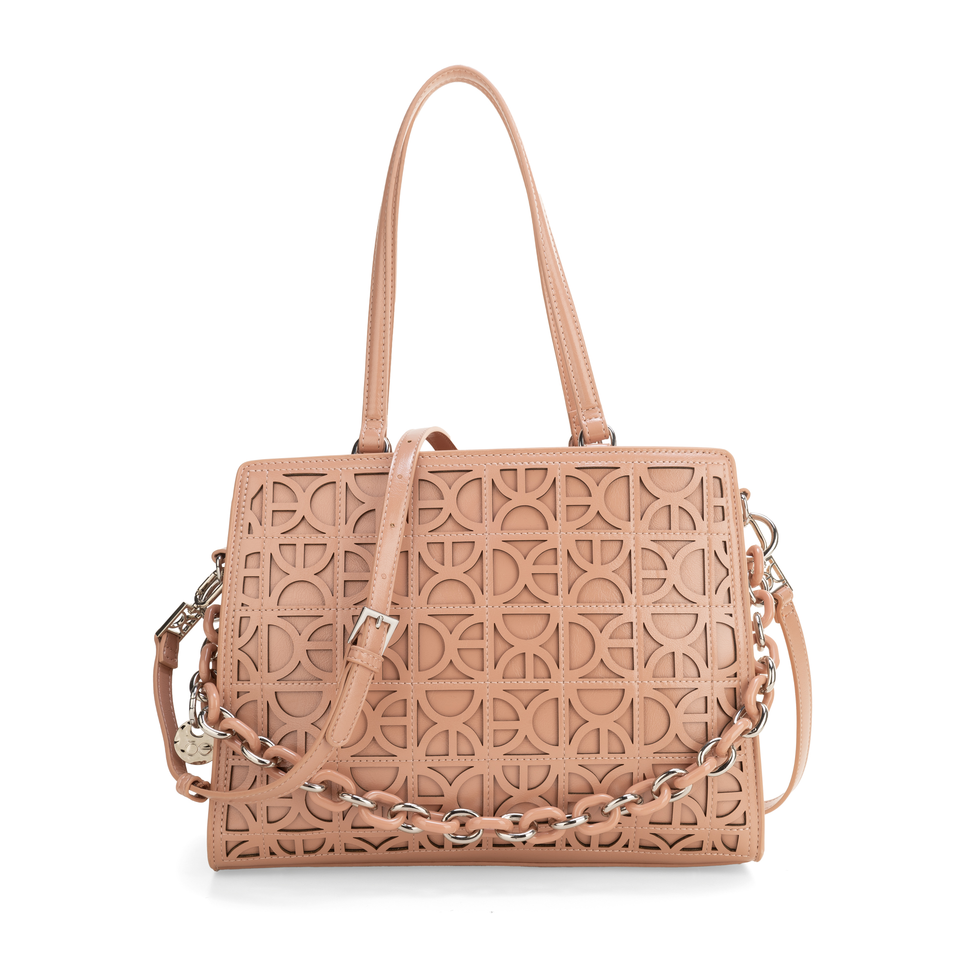 1BLCV24876NUD_1.jpg Bolsa Satchel Grande Detalle Cadena color Negro - Imagen 1