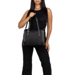 Bolsa Satchel Grande Textil color Negro - Imagen 2