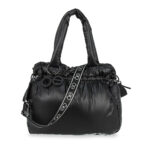 Bolsa Hobo Grande con Charm color Negro