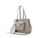 Bolsa Satchel Mediana con Mascada color Gris - Imagen 3