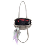 Bolsa Satchel Mediana con Mascada color Gris - Imagen 5