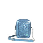 Cross body vertical chico con contrastes de tonos metálico color Azul