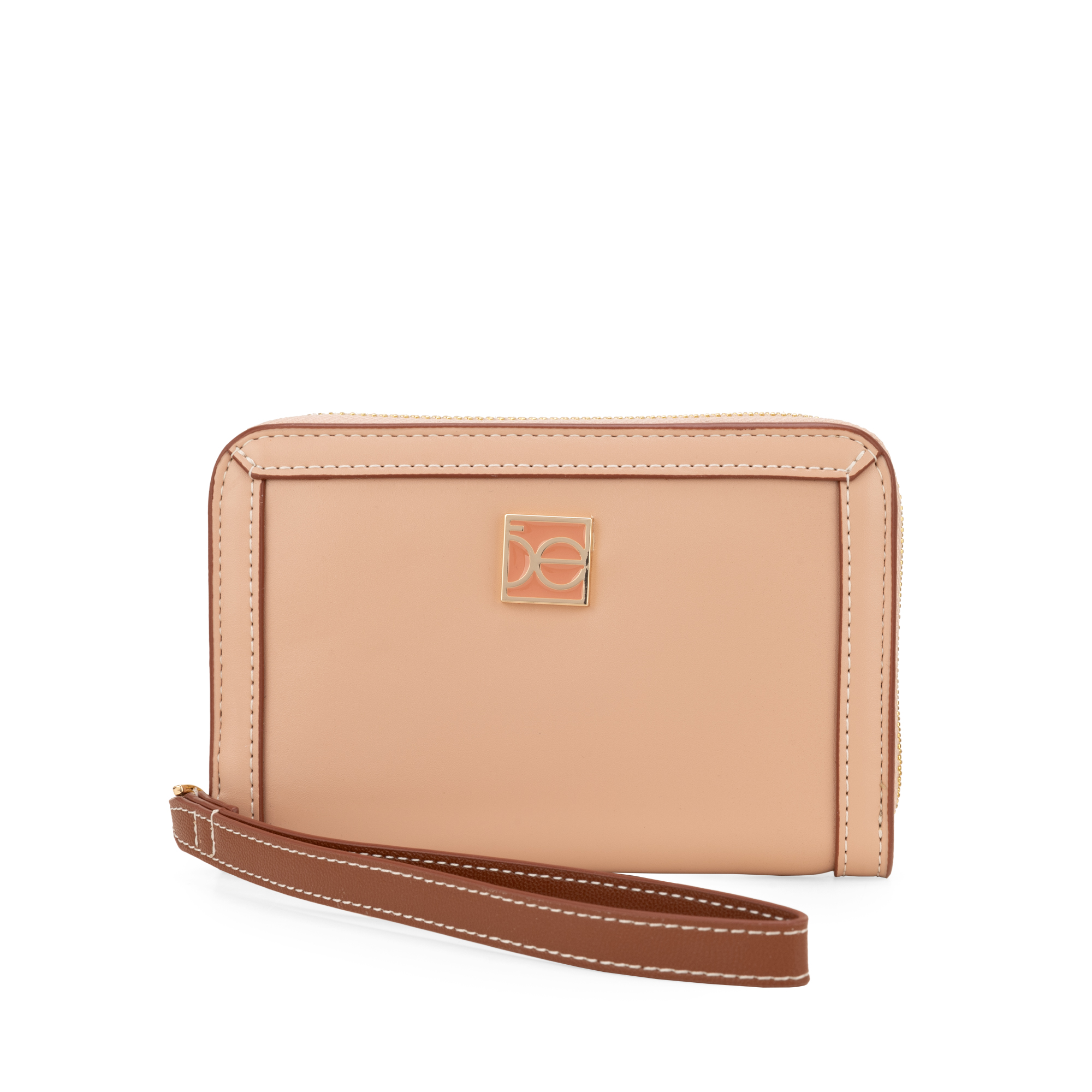 7BICV24086BEI_1.jpg Cartera Mediana Cierre Sencillo con Maneral color Beige - Imagen 1
