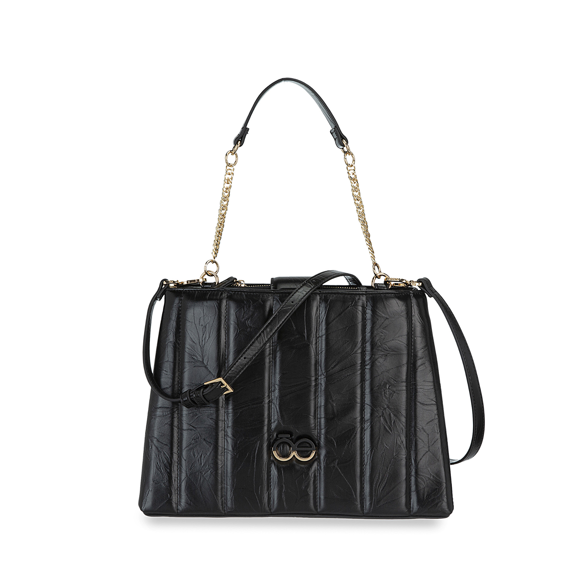 Bolso Satchel Grande Acolchado color Negro